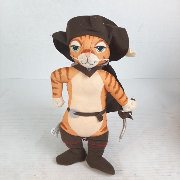 🛍VTG Hasbro Shrek 2 Talking Puss In Boots DreamWorks Stuffed Animal Plush P5 - Picture 1 of 8